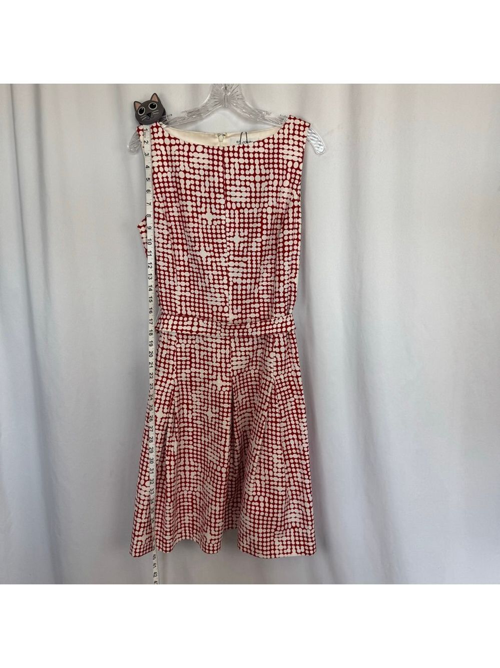 St. John Collection MidiDress Women's 10 Fit & Flare Red & White Sleeveless - Picture 12 of 13